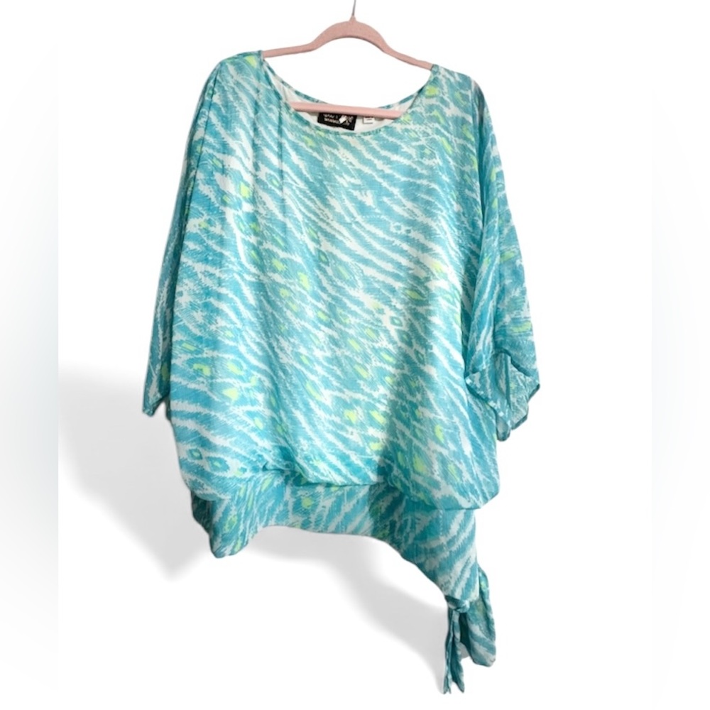 Bob Mackie Wearable Art 1X Sheer Animal Print Office Classic Flounce